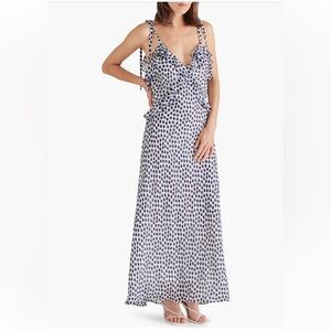 Steve Madden Polka Dot Maxi Dress - Navy and White